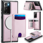 JEEHOOD For Samsung Galaxy Note20 Ultra Magnetic Case  J10 Leather Back Phone Cover with Detachable Card Holder Kickstand