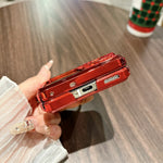 Oppo Find N3 Flip 5G-skal med nyårshästmönster i PC-format, ringhållare och härdat glas på baksidan