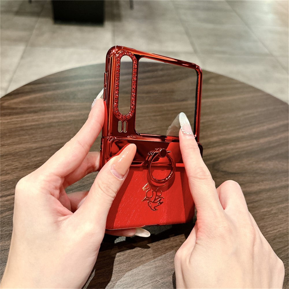 Huawei Pura X-skal med nyårshästmönster och PC-mobilskal med ringhållare och härdat glas på baksidan