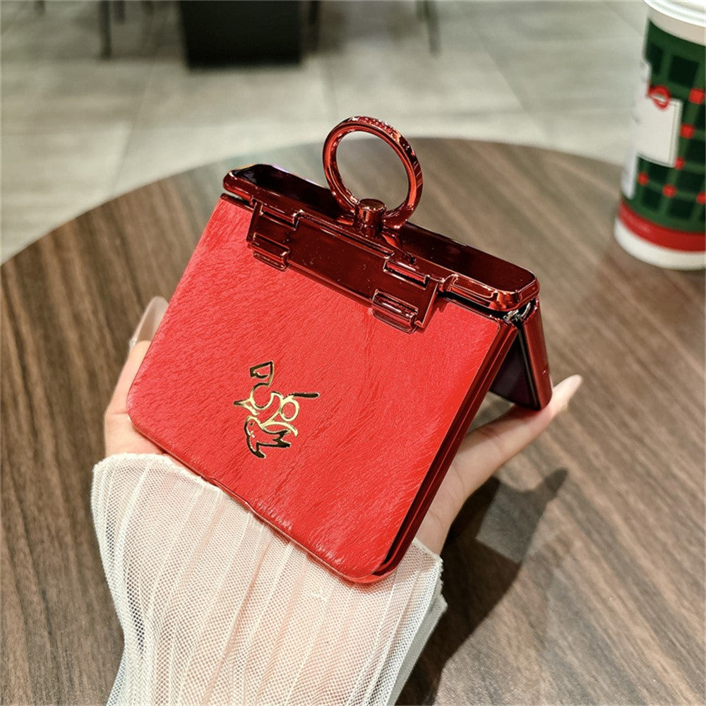 Huawei Pura X-skal med nyårshästmönster och PC-mobilskal med ringhållare och härdat glas på baksidan