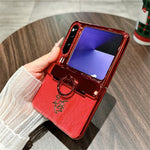 Huawei Pura X-skal med nyårshästmönster och PC-mobilskal med ringhållare och härdat glas på baksidan