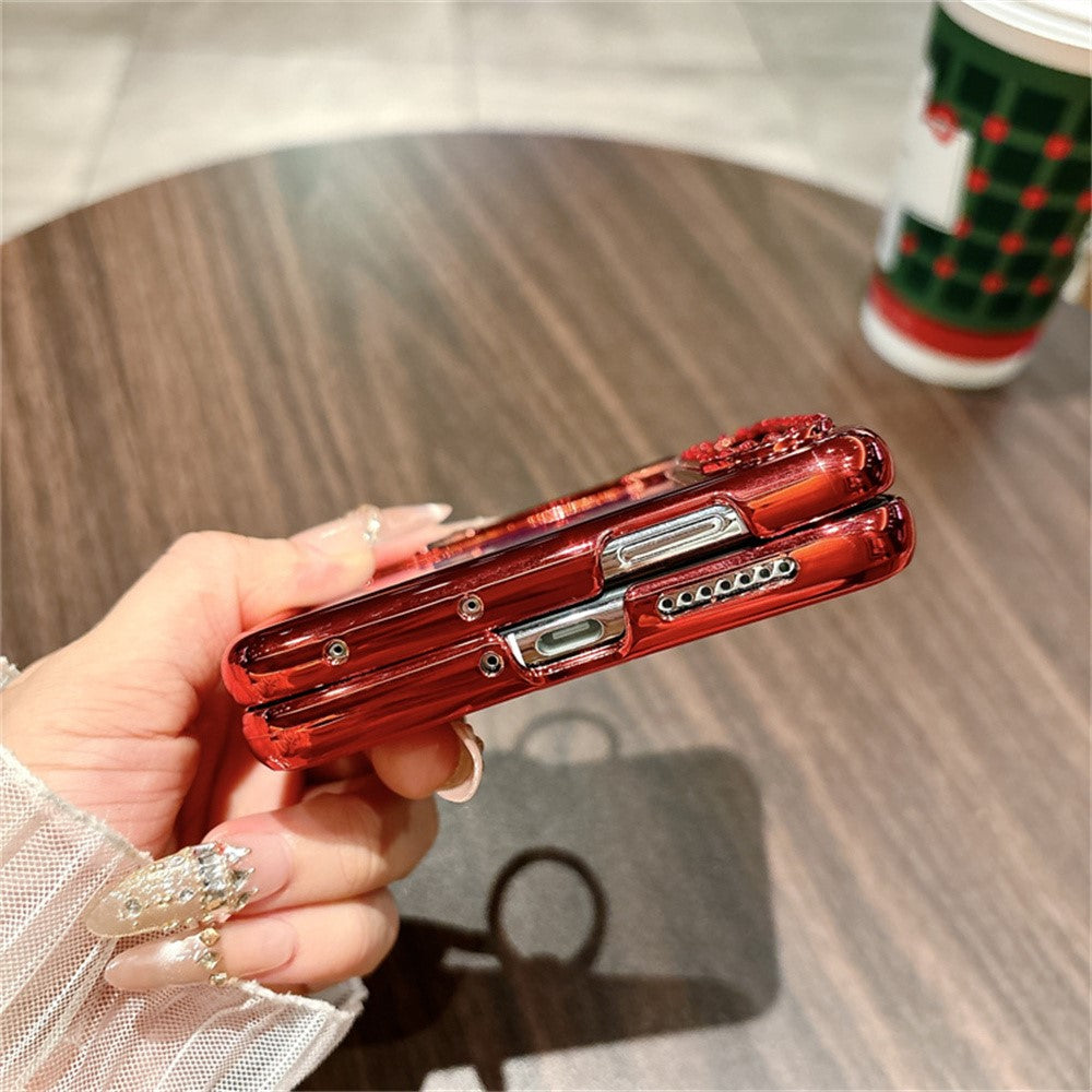 Huawei Pura X-skal med nyårshästmönster och PC-mobilskal med ringhållare och härdat glas på baksidan