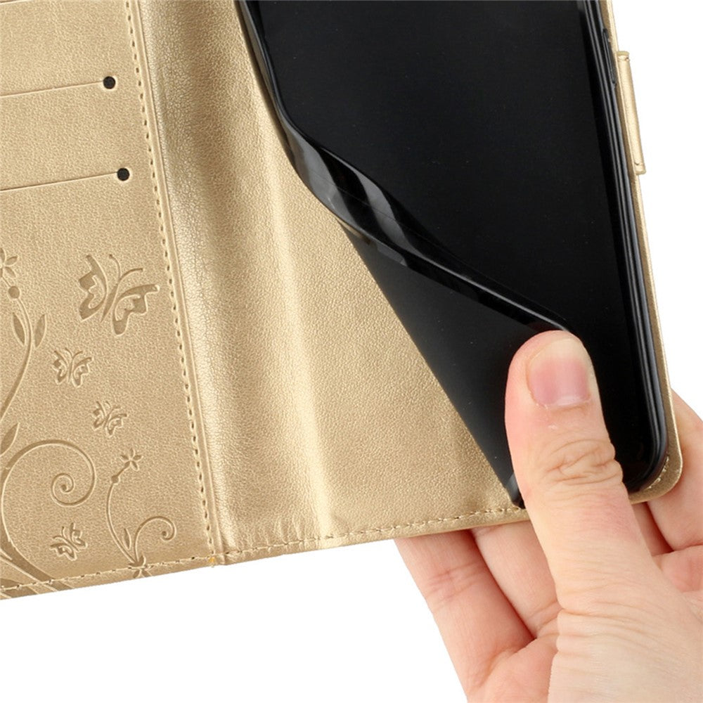 For Samsung Galaxy A37 5G Leather Wallet Case Butterfly Flower Imprinted Phone Cover with Strap