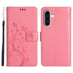 For Samsung Galaxy A37 5G Leather Wallet Case Butterfly Flower Imprinted Phone Cover with Strap