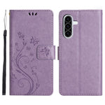 For Samsung Galaxy A37 5G Leather Wallet Case Butterfly Flower Imprinted Phone Cover with Strap