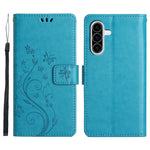 For Samsung Galaxy A37 5G Leather Wallet Case Butterfly Flower Imprinted Phone Cover with Strap