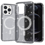 AMORUS For iPhone 12 Pro Max Magnetic Case Compatible with MagSafe Glitter Powder PC + TPU Phone Cover