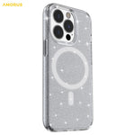 AMORUS For iPhone 12 Pro Max Magnetic Case Compatible with MagSafe Glitter Powder PC + TPU Phone Cover