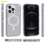 AMORUS For iPhone 12 Pro Max Magnetic Case Compatible with MagSafe Glitter Powder PC + TPU Phone Cover
