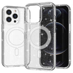 AMORUS For iPhone 12 Pro Max Magnetic Case Compatible with MagSafe Glitter Powder PC + TPU Phone Cover