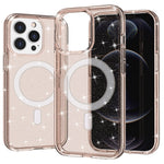 AMORUS For iPhone 12 Pro Max Magnetic Case Compatible with MagSafe Glitter Powder PC + TPU Phone Cover
