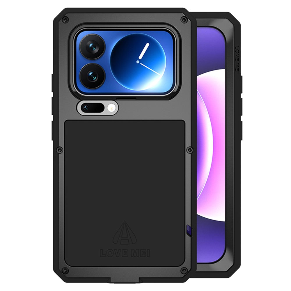LOVE MEI For Xiaomi 17 Pro Case Tempered Glass Screen Protector Metal + Silicone Phone Cover