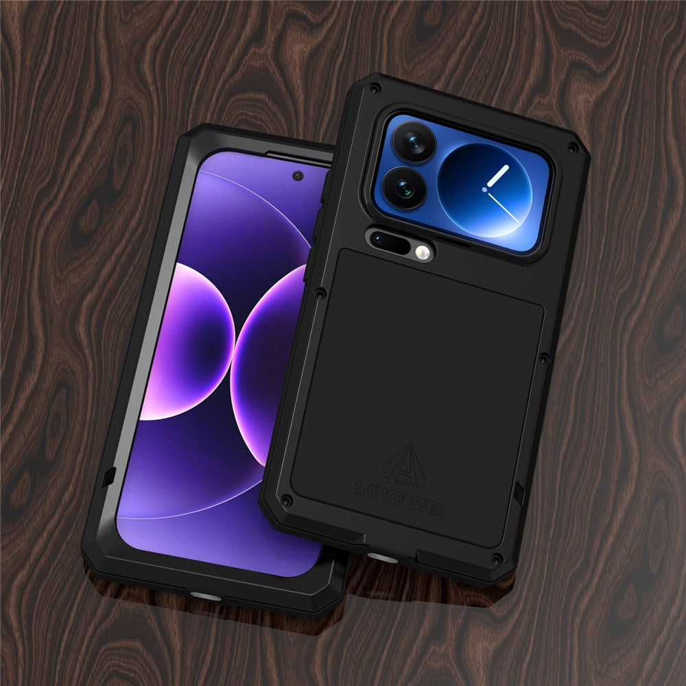 LOVE MEI For Xiaomi 17 Pro Case Tempered Glass Screen Protector Metal + Silicone Phone Cover