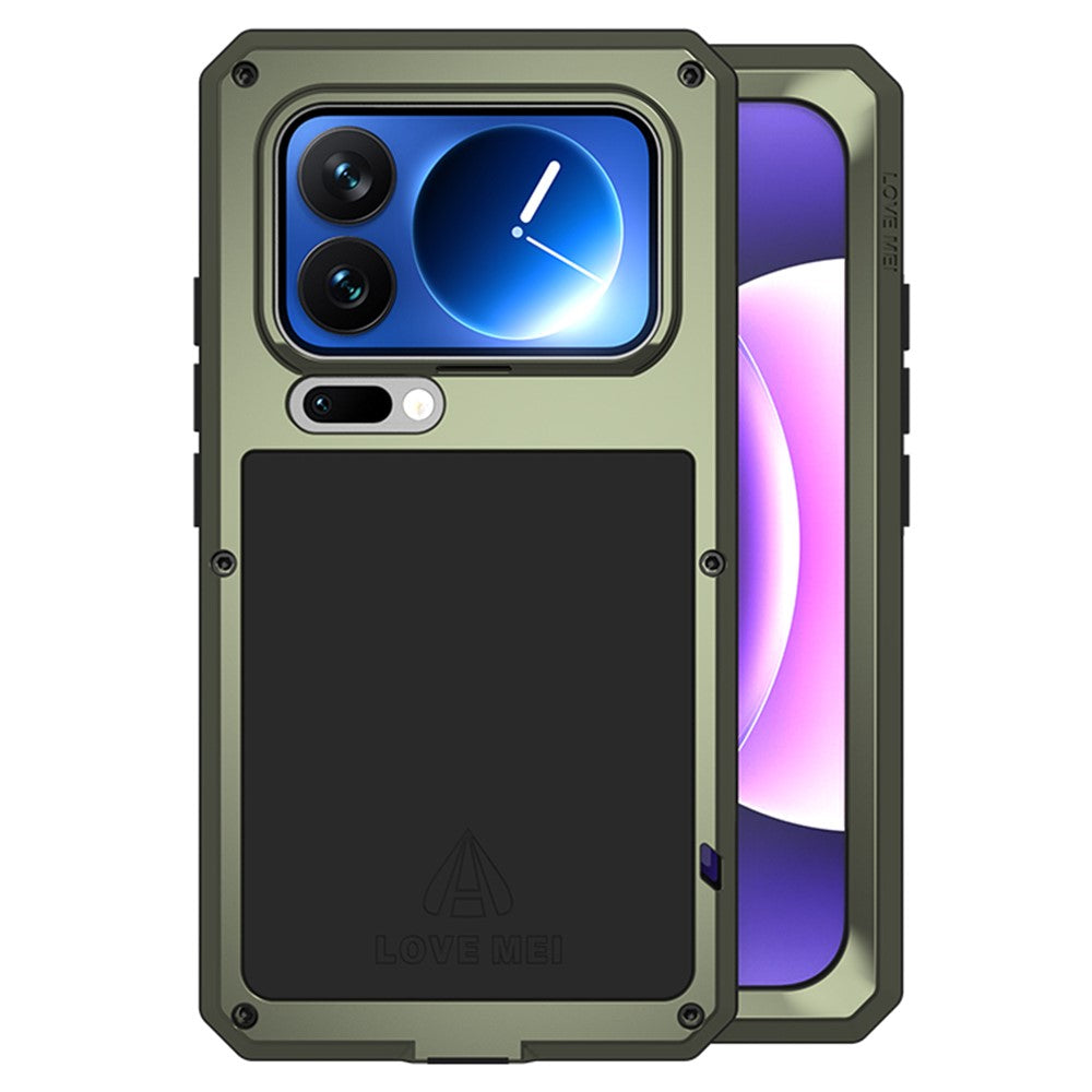 LOVE MEI For Xiaomi 17 Pro Case Tempered Glass Screen Protector Metal + Silicone Phone Cover