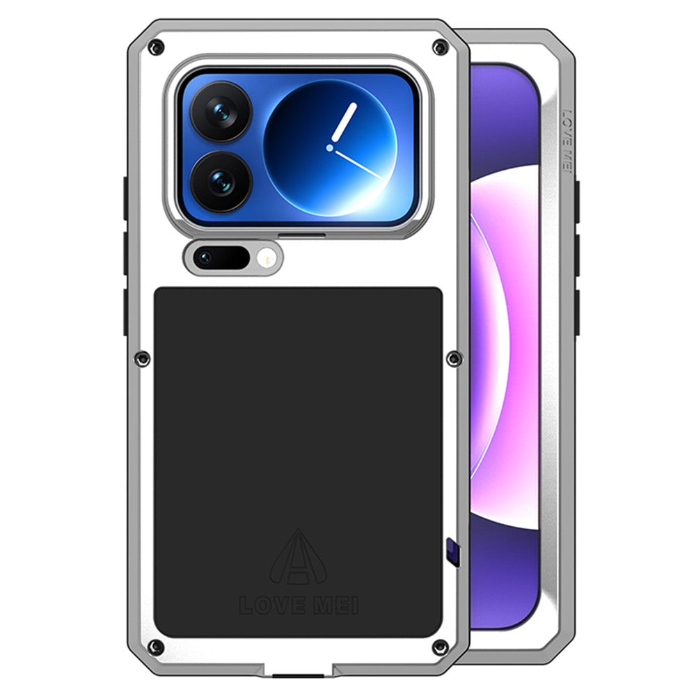 LOVE MEI For Xiaomi 17 Pro Case Tempered Glass Screen Protector Metal + Silicone Phone Cover