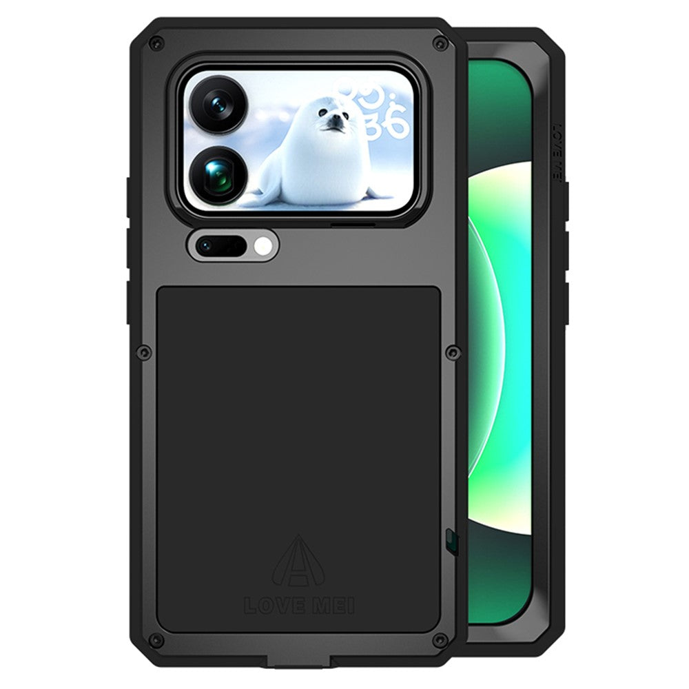 LOVE MEI For Xiaomi 17 Pro Max Case Tempered Glass Screen Protector Metal + Silicone Phone Cover