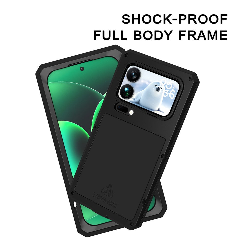 LOVE MEI For Xiaomi 17 Pro Max Case Tempered Glass Screen Protector Metal + Silicone Phone Cover