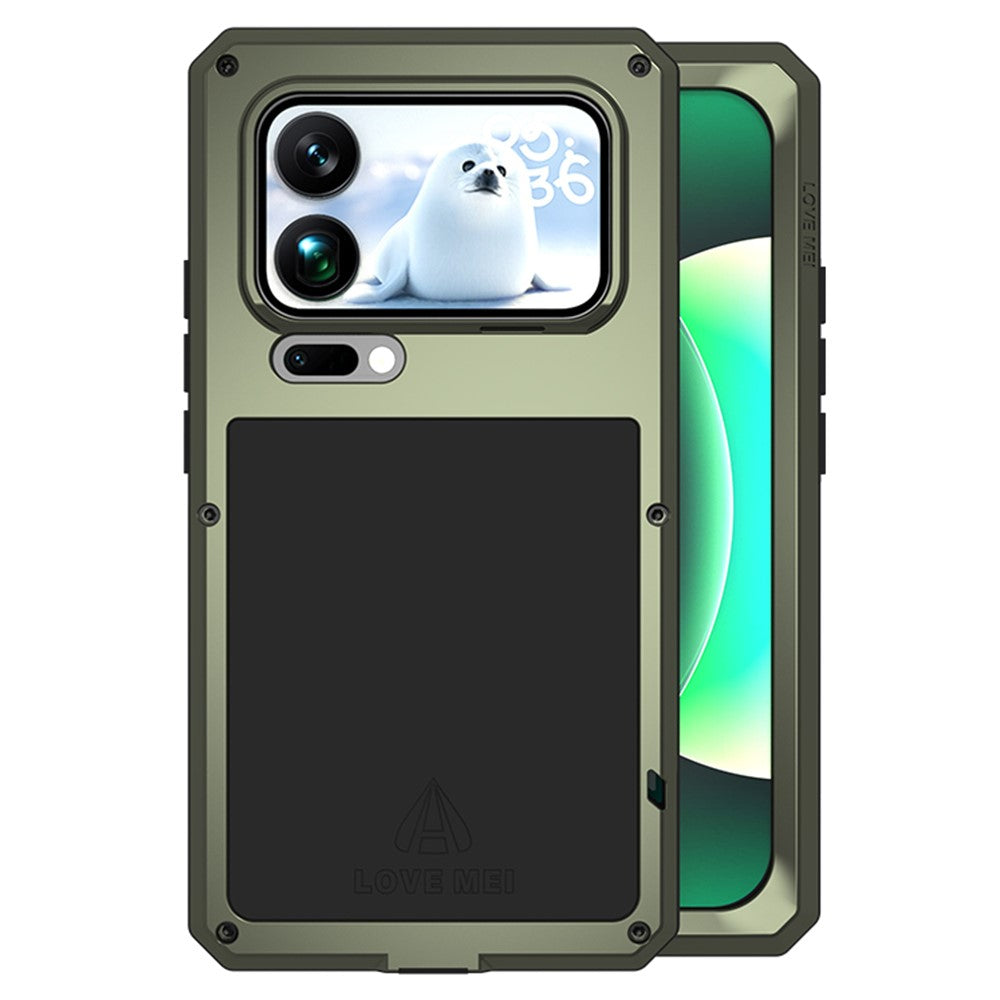LOVE MEI For Xiaomi 17 Pro Max Case Tempered Glass Screen Protector Metal + Silicone Phone Cover