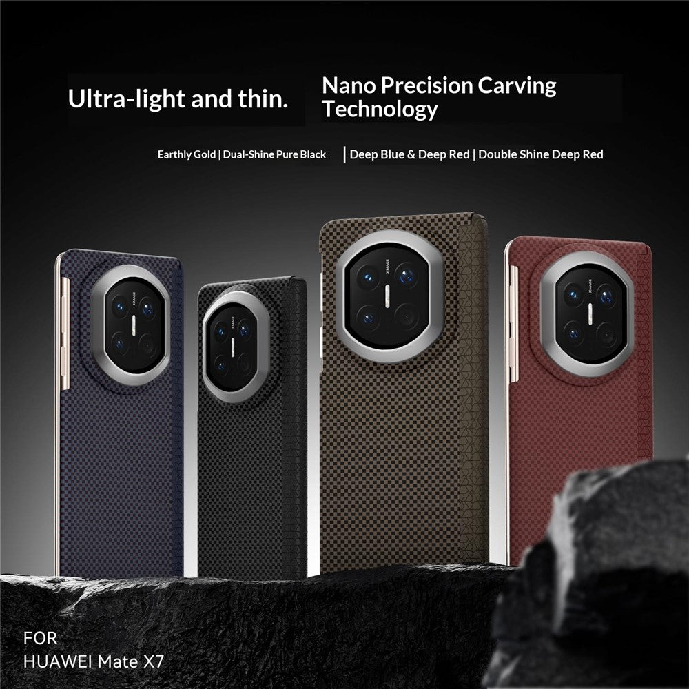 GKK For Huawei Mate X7 Case Dual Axis Aramid Fiber PC Ultra Thin Phone Cover Magnetic Hinge Protection