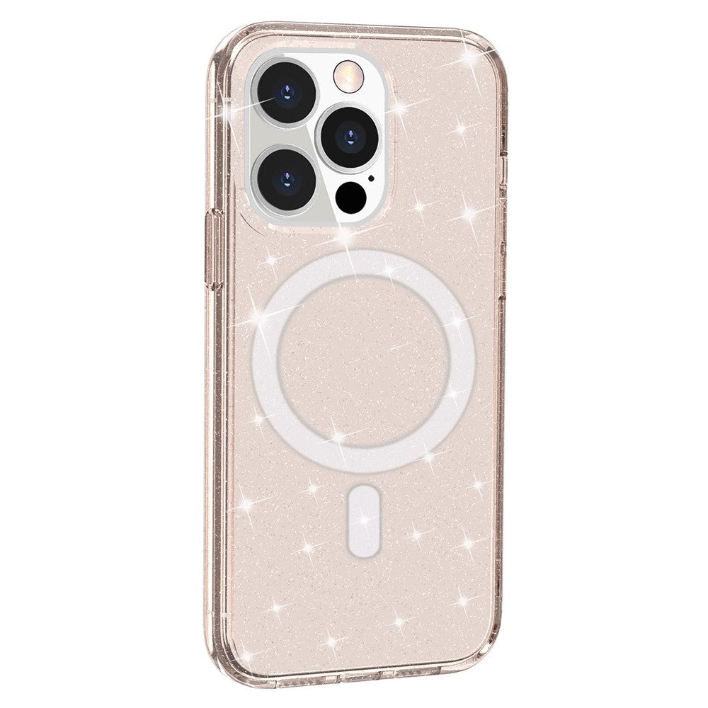 AMORUS For iPhone 14 Pro Max Magnetic Case Compatible with MagSafe Glitter Powder PC + TPU Phone Cover