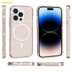AMORUS For iPhone 14 Pro Max Magnetic Case Compatible with MagSafe Glitter Powder PC + TPU Phone Cover