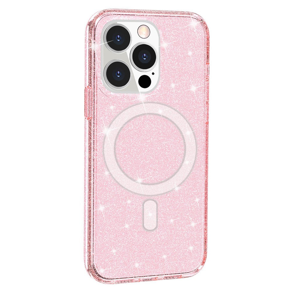 AMORUS For iPhone 14 Pro Max Magnetic Case Compatible with MagSafe Glitter Powder PC + TPU Phone Cover