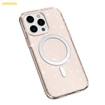 AMORUS For iPhone 14 Pro Magnetic Case Compatible with MagSafe Glitter Powder PC + TPU Phone Cover