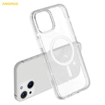 AMORUS For iPhone 15 Magnetic Case Compatible with MagSafe Glitter Powder PC + TPU Phone Cover