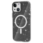 AMORUS For iPhone 15 Magnetic Case Compatible with MagSafe Glitter Powder PC + TPU Phone Cover