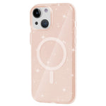 AMORUS For iPhone 15 Magnetic Case Compatible with MagSafe Glitter Powder PC + TPU Phone Cover