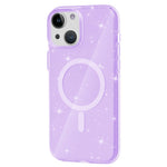 AMORUS For iPhone 15 Magnetic Case Compatible with MagSafe Glitter Powder PC + TPU Phone Cover