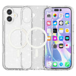 AMORUS For iPhone 16 Plus Magnetic Case Compatible with MagSafe Glitter Powder PC + TPU Phone Cover