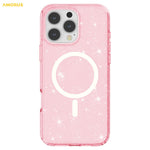 AMORUS For iPhone 16 Pro Max Magnetic Case Compatible with MagSafe Glitter Powder PC + TPU Phone Cover