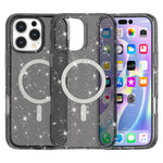 AMORUS For iPhone 16 Pro Max Magnetic Case Compatible with MagSafe Glitter Powder PC + TPU Phone Cover