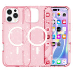 AMORUS For iPhone 16 Pro Magnetic Case Compatible with MagSafe Glitter Powder PC + TPU Phone Cover
