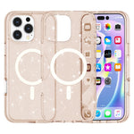 AMORUS For iPhone 16 Pro Magnetic Case Compatible with MagSafe Glitter Powder PC + TPU Phone Cover