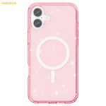 AMORUS For iPhone 16 Magnetic Case Compatible with MagSafe Glitter Powder PC + TPU Phone Cover