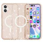 AMORUS For iPhone 16 Magnetic Case Compatible with MagSafe Glitter Powder PC + TPU Phone Cover