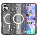 AMORUS For iPhone 16 Magnetic Case Compatible with MagSafe Glitter Powder PC + TPU Phone Cover