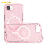 AMORUS For iPhone 17e / 16e Magnetic Case Compatible with MagSafe Glitter Powder PC + TPU Phone Cover
