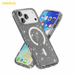AMORUS For iPhone 17 Pro Max Magnetic Case Compatible with MagSafe Glitter Powder PC + TPU Phone Cover