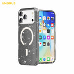 AMORUS For iPhone 17 Pro Max Magnetic Case Compatible with MagSafe Glitter Powder PC + TPU Phone Cover