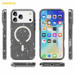 AMORUS For iPhone 17 Pro Max Magnetic Case Compatible with MagSafe Glitter Powder PC + TPU Phone Cover