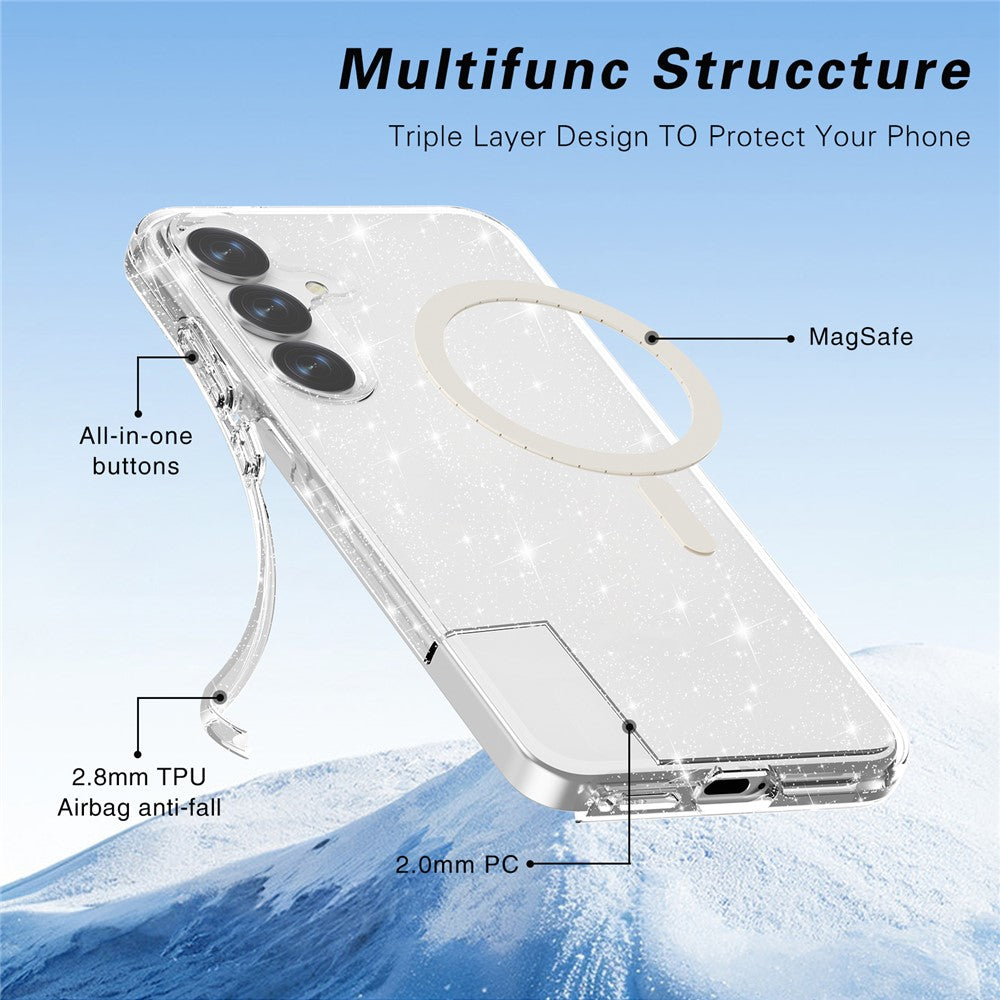 AMORUS For Samsung Galaxy S25+ Glitter Powder PC + TPU Phone Cover