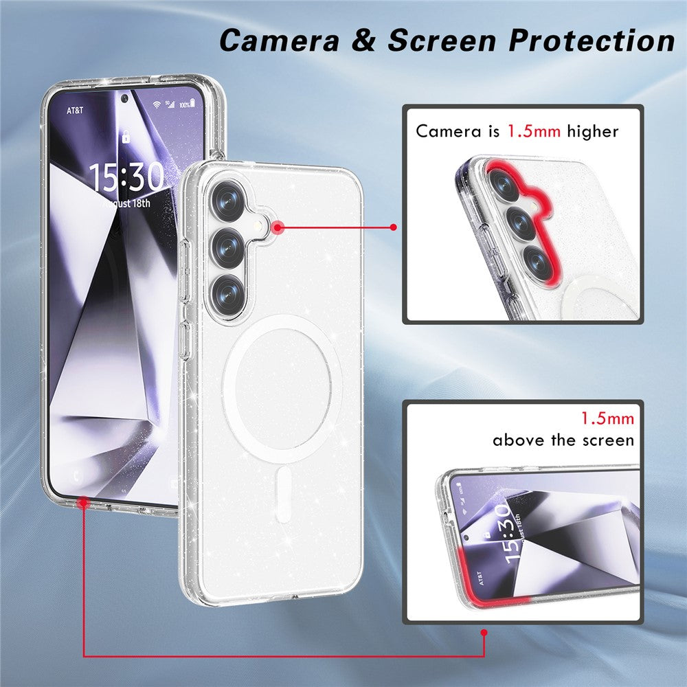 AMORUS For Samsung Galaxy S25+ Glitter Powder PC + TPU Phone Cover