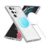 AMORUS For Samsung Galaxy S24 Ultra Magnetic Case Glitter Powder PC + TPU Phone Cover