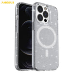 AMORUS Magnetic Case For iPhone 12 Pro  /  12 Compatible with MagSafe Glitter Powder PC + TPU Phone Cover