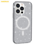 AMORUS Magnetic Case For iPhone 12 Pro  /  12 Compatible with MagSafe Glitter Powder PC + TPU Phone Cover