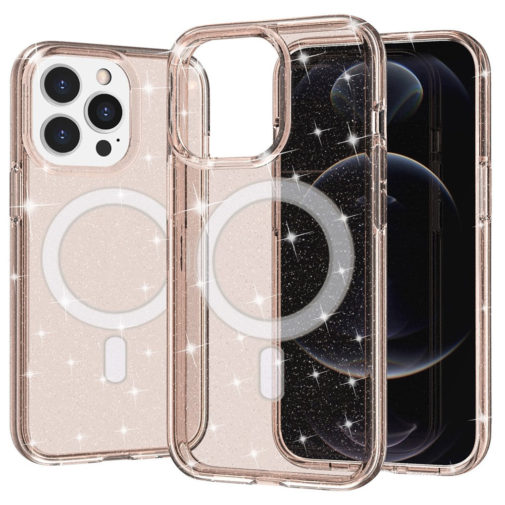 AMORUS Magnetic Case For iPhone 12 Pro  /  12 Compatible with MagSafe Glitter Powder PC + TPU Phone Cover