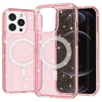 AMORUS Magnetic Case For iPhone 12 Pro  /  12 Compatible with MagSafe Glitter Powder PC + TPU Phone Cover